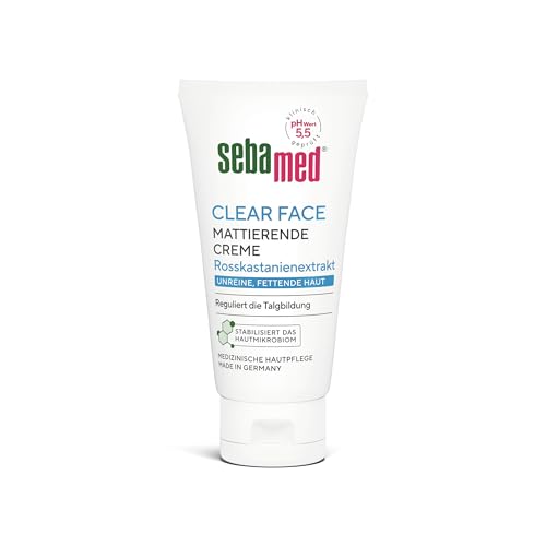 Sebamed Clear Face Unreine Haut Mattierende Tagescreme, für unreine und fettende Haut, reguliert die Talgbildung, hat einen mattierenden Effekt und hilft, wirksam gegen Hautunreinheiten vorzubeugen