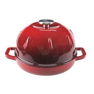 Cuisiland Enameled Cast Iron Round Bread Oven with 10-inch Diameter, 5-Quart Capacity, Handle for Cooking, Baking, Roasting, Stewing, and Braising, Suitable for Stoves, Ovens, and Grills