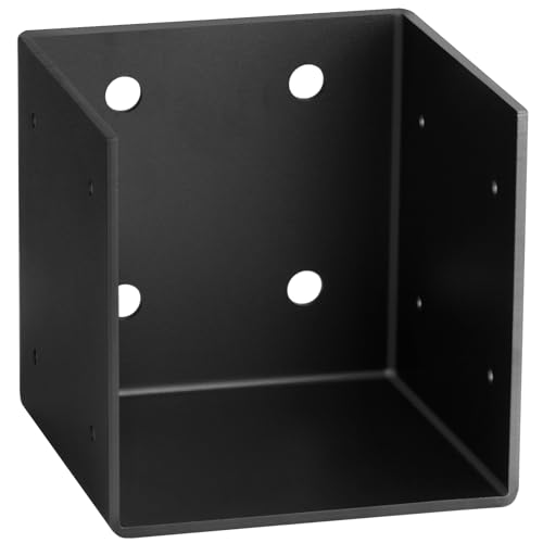2 Pack 11 Gauge(3 mm Thick) Pergola Wall Mount Bracket for 6x6 Post,Black