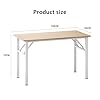 sogesfurniture Table de bureau pliante 120 x 60 cm - Meuble d'ordinateur - Table de conférence pliable pour la maison, le bureau, le pique-nique, le jardin - Chêne clair et blanc
