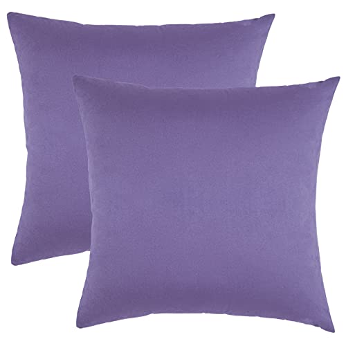 Image of Cazimo Velvet Cushion Covers for Bed, Sofa and Couch - 16 * 16 inches | Ideal for Living Room | Set of 2, Purple