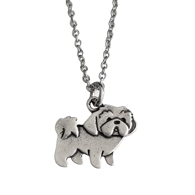 Lhasa Apso Shih Tzu Dog Necklace - Adjustable Welded Stainless Steel Chain - Pet Loss Sympathy Gift
