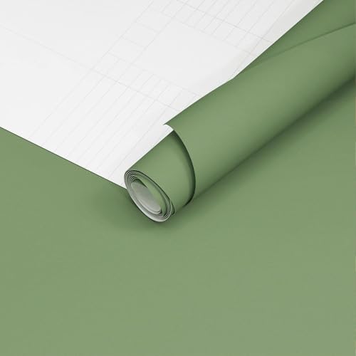 Image of Yancorp 24 inchx394 inch Matte Grass Green Peel and Stick Wallpaper - Self-Adhesive Removable Contact Paper for Cabinets & Drawers