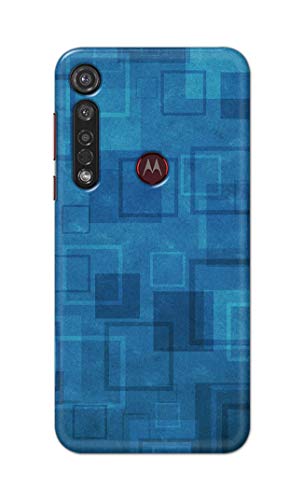 Image of Printed Hard Back Cover Case for Motorola Moto G8+ Plus Back Cover (Plain Azure Blue) -1302