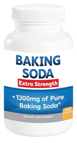 Baking Soda Aluminum Free 1300mg Per Pill Extra Strength Organic Use Pure Baking Soda Capsules for Health & Wellness. Baking Soda Tablets 120 Pills