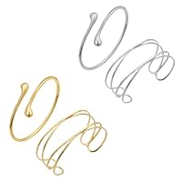 TenaLucy 4 Stück Offenes Oberarmreif,Oberarmbänder für Damen Gold Armreif Minimalistisch Armreif Oberarm Offen Verstellbar Zarter Geschichteter Armreifen armband damen gold
