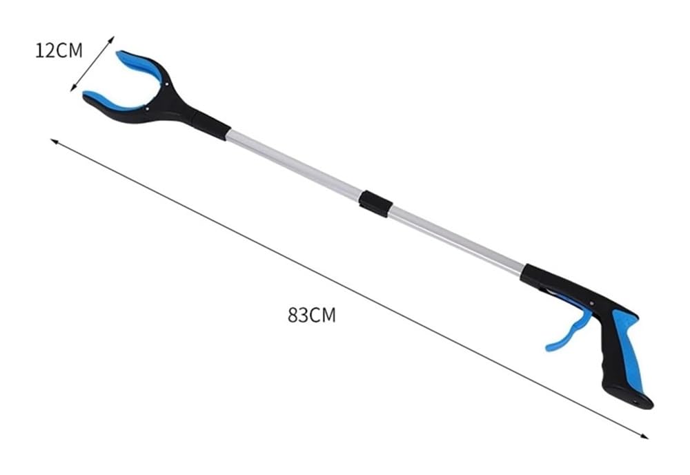 Pinza Telescopica Pieghevole, Pinza per rifiuti, Clip Multifunzionale, Pieghevole, per Raccogliere Oggetti dal Basso(Blue)