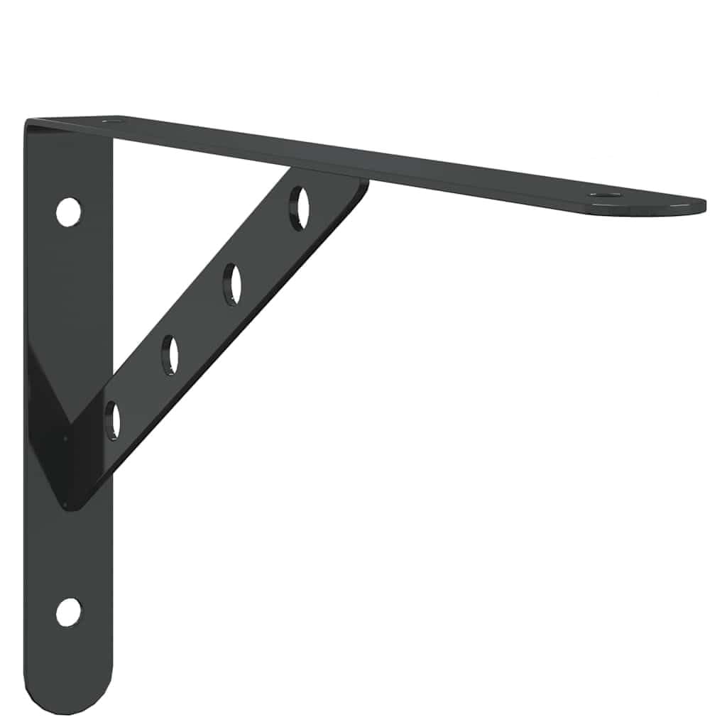Supporto per mensole, 4 pezzi, 30 x 2,5 x 15,5 cm, nero, acciaio