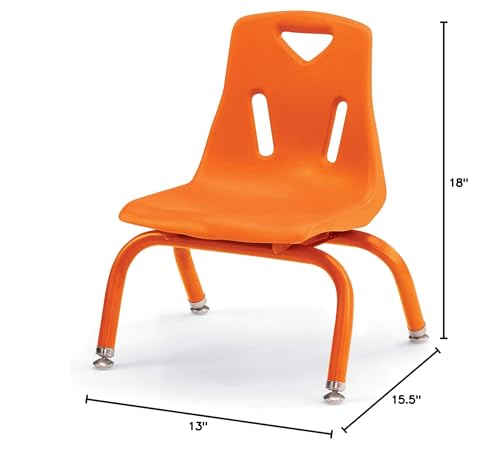 Image of Berries Jonti-Craft 8118JC1114 Stacking Chair with Powder-Coated Legs, 8 inch Height, Orange