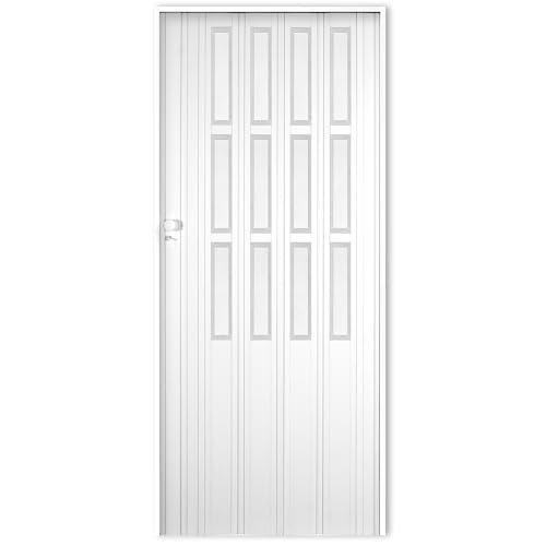Portango Falttür - Hochwertige Raumspartür, Zimmertür, Schiebetür in modernen Farben - Falttüren Innentüren mit Fenster & Schloss, Tür Länge & Breite anpassbar (Model: PT 13 Boogie)