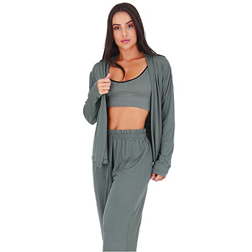 KIT 2 CASAQUINHO VISCOSE FLORA (as2, alpha, s, regular, regular, Preto/Verde Militar)