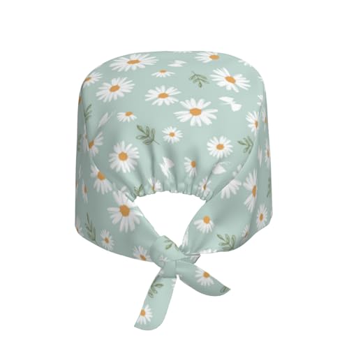 Image of Working Cap Scrub Cap with Sweatband Adjustable Unisex Women Tie Back Hat Nurse Surgical Caps