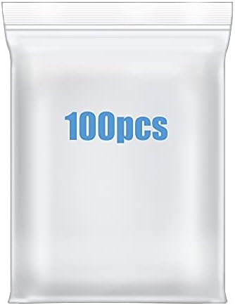 Macoota 100 Pcs 2" x 3" Small Plastic Bags Thick 4 Mil Clear Resealable Zip Seal Lock Poly Bags Heavy Duty Zipper Reclosable Baggies Packing Jewelry Earrings Coin Pills