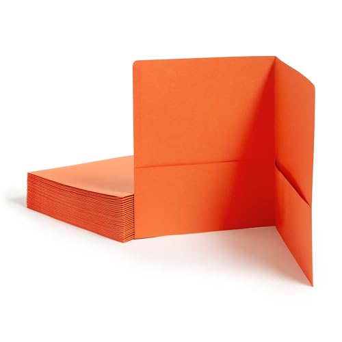 Smead cartera de dos bolsillos naranja para organizar documentos tamaño A4