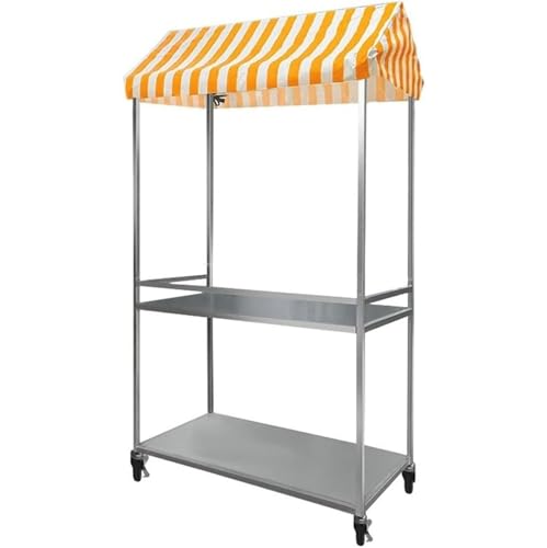 Carro plegable de camping con toldo, carrito plegable portátil con ruedas para mercado, playa, uso al aire libre