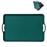 LckCryspho カルトン お盆 プラスチック製 41×28cm ブラック – 滑り止め加工 耐熱 軽量 長方形トレイ 洗える カフェ業務用 (36*23cm,グリーン)