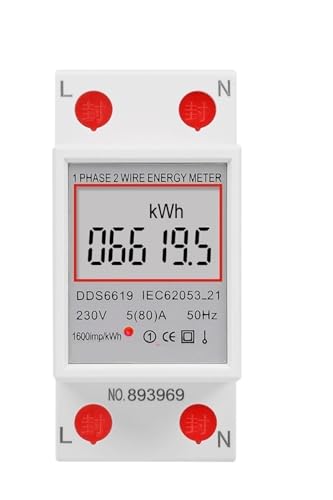 Compteur d'énergie DDS6619-005 monophasé 230V rail DIN avec écran LCD