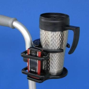Combination Cell Phone/Adjustable Drink Holder for Mobility Products | A0015 (3.7" x .77")