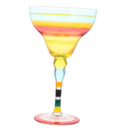 NUOLUX ゴブレット メキシコのグラス 赤ワインタンブラー メキシコのマグカップ ステムドリンクカップ ジュースカップ 茎ワイン 手描きのワイングラス 手描きのマルガリータ グラス ガラス