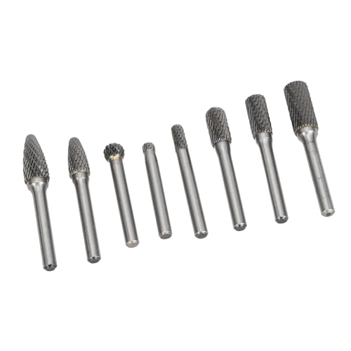 Juego de Fresas Rotativas, 8 Piezas Multi Forma, HRC70 Doble Corte miniatura 3