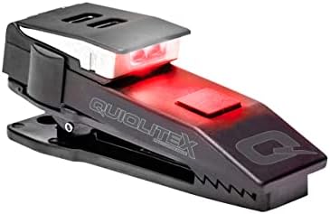 QUIQLITEX Tactical Red/White Hands-Free LED Pocket Light, 20-75 Lumens, Aluminum & Nylon Plastic Housing (USB Rechargeable)