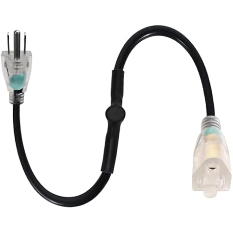 Thermostat Controlled Extension Cord,32°F(0 Degree) Auto On/50°F(10 Degree) Thermostat Controlled Outlet for Heat Cable Controller,Compatible with Any Outdoor Thermostat Plug Outlet Cover