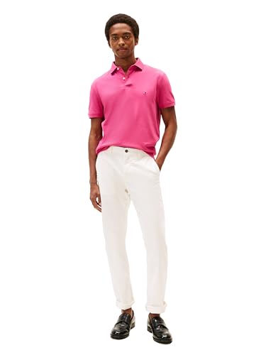 Image of Tommy Hilfiger Men's Short Sleeve Polo Shirts in Regular Fit With Stretch and Organic Pique Cotton