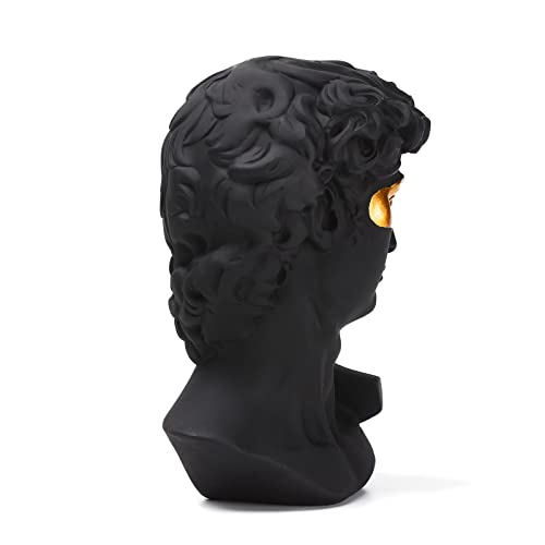 Brabud Greek Mask David Man Bust Statue Resin Black Gold Classic Roman Sculpture Modern Art Home Office Study Room Bookshelf Decor Collectible Gift Tqgjbs333 #TOP4