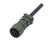 MIL-DTL-5015 Series Industrial Connector, MS3106A14S-9S Female Circular Connectors Waterproof 2 Pin Contacts Solder Termination Threaded Connector Straight