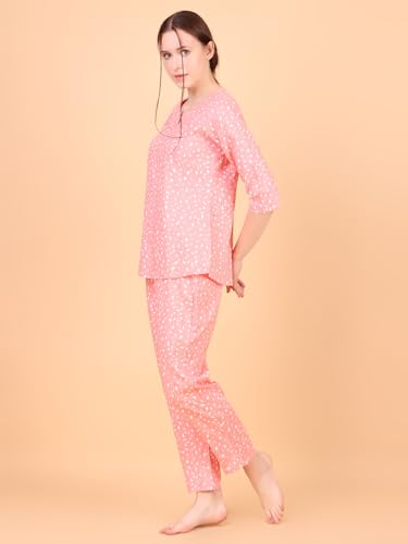 Image of Ichaa Women's Rayon Night Suit Printed Top & Bottom Set