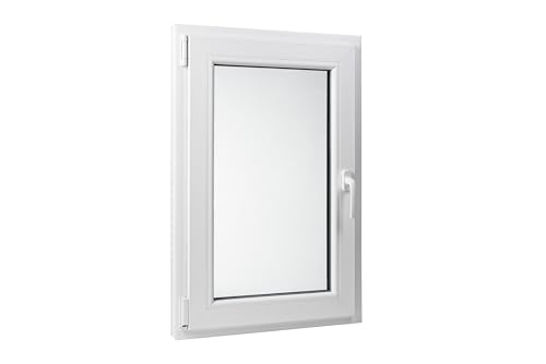 Kunststoff Fenster Dreh/Kipp 60 cm x 90 cm Anschlagrichtung Links inklusive Fenstergriff