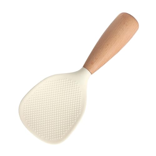 Cabilock Nonstick Rice Paddle Spoon with Handle Heat Resistant Rice Scooper for Kitchen Use Standing Design for and Use Safe Cooking Tool for Rice and More