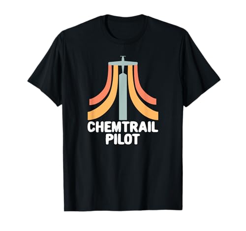 retro chemtrail pilota uniforme chemtrail difesa Maglietta