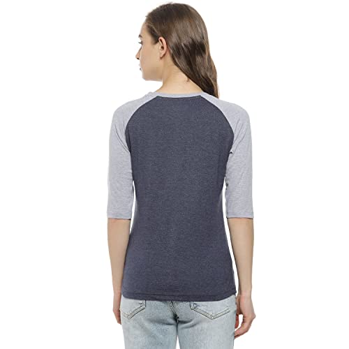 Image of PINACOLADA Women's Grey Colour-Blocked Full Sleeve Regular Fit Top for Casual Wear | Structured Top Crafted with Comfort Fit and High-Performance for Everyday Wear