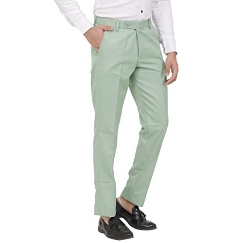 Image of KUNDAN Slim Fit Men Polyester Viscose Blend Trousers