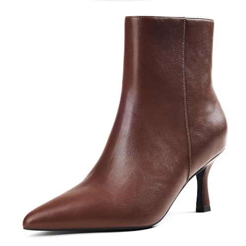 Elisabet Tang Women's Pointed Toe Booties 3 inches Heels Ankle