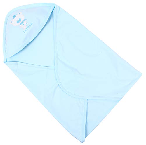 Image of Simply Baby Hooded Blanket 73cm x 76cm /Wrapper Sheet /Swaddler /Receiving Blanket /Multi Purpose Cloth, Suitable for Infants, Toddlers, 0-12 Months, 100% Cotton, New Born Baby Products