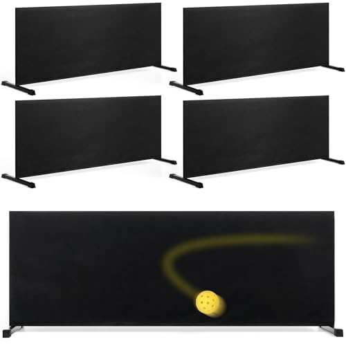 JolliLudo 4 Sets of Court Ball Barriers, Portable Ball Court Dividers for Sports Training Practice Barrier Accessories Baffle Plate Indoor Outdoor