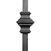 T61 - Iron Balusters - Double Knuckle - Hollow - 44 in X 1/2 in Square - Box of 10 (Satin Black)
