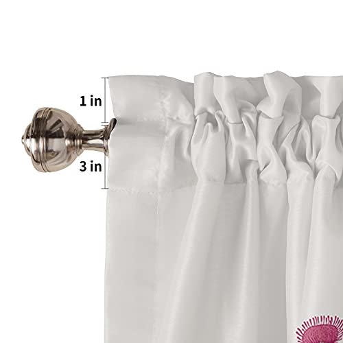 Curtain Valances For Windows Decor, Retro Flowers Herb Rod Pocket Valance Window Treatment For Kitchen Dining Room, Short Tier Cafe Curtain Valance 54"X18" Colorful Pastoral Vegetation #TOP4