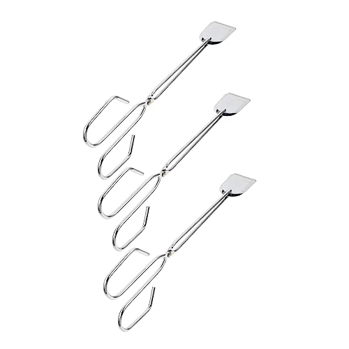 POPETPOP 3Pcs Bbq Tool Scalding Charcoal Clamps with Ergonomic Handle Long Log Tongs for Fire Management for Grilling and Parties