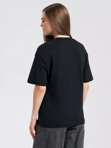 Image of LEOTUDE Women Cottonblend Half Sleeve Oversized Regular Fit T-Shirts