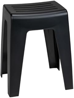 Stołek łazienkowy Kumba czarny, taboret, taboret do siedzenia, taboret do salonu