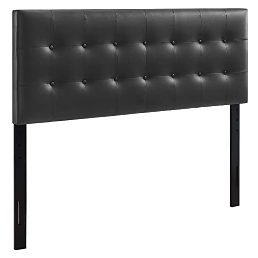 Modway Emily Tufted Button Faux Leather Upholstered King Headboard in Black