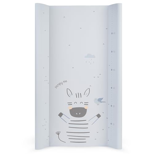 KikkaBoo Fasciatoio Portatile Neonato 80x50 cm STRIPY FRIENDS, Materassino Fasciatoio Impermeabile e Morbido in PVC, Blu