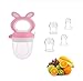 Ciuccio per Frutta Neonati Alimenti MUMLOVE, Gioco per Stimolare la Dentizione dei Bambini in Colori che Stimolano l’Appetito | Include 4 Tettarelle di ricambio in Silicone di Tutte le Taglie (ROSA)