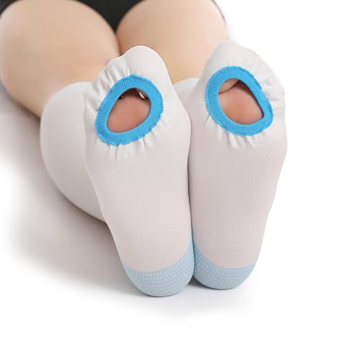 Doc Miller TED Hose Knee High Anti Embolism Stockings for Women & Men, Hospital Style Surgical Stockings, Plus Size White Compression Socks 15-20mmHg, Support Hose with Inspection Hole (M-5XL)