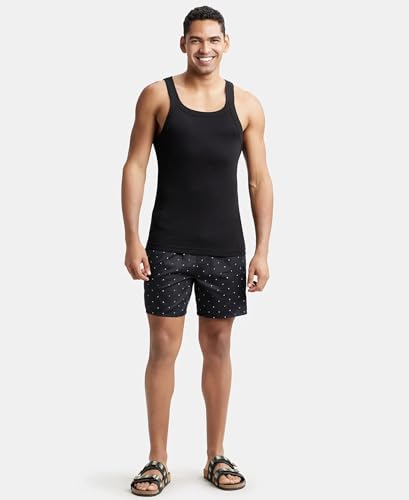 Image of Jockey NY07 Men's Super Combed Cotton Satin Weave Printed Boxer Shorts with Side Pocket