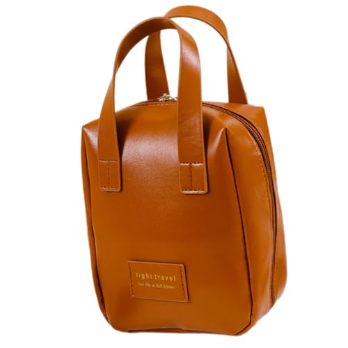 Elegante neceser de viaje para mujer, con múltiples capas, con amplio espacio para viajes, esteticistas, estuche portátil de belleza, marrón, Mass Beauty