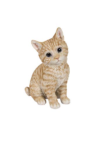 Figura de gato naranja sentado con cabeza inclinada miniatura 6